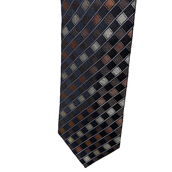 Valerio Garati 100% Silk Tie Corpcore Geometric Squares Handmade Classic - Picture 1 of 4